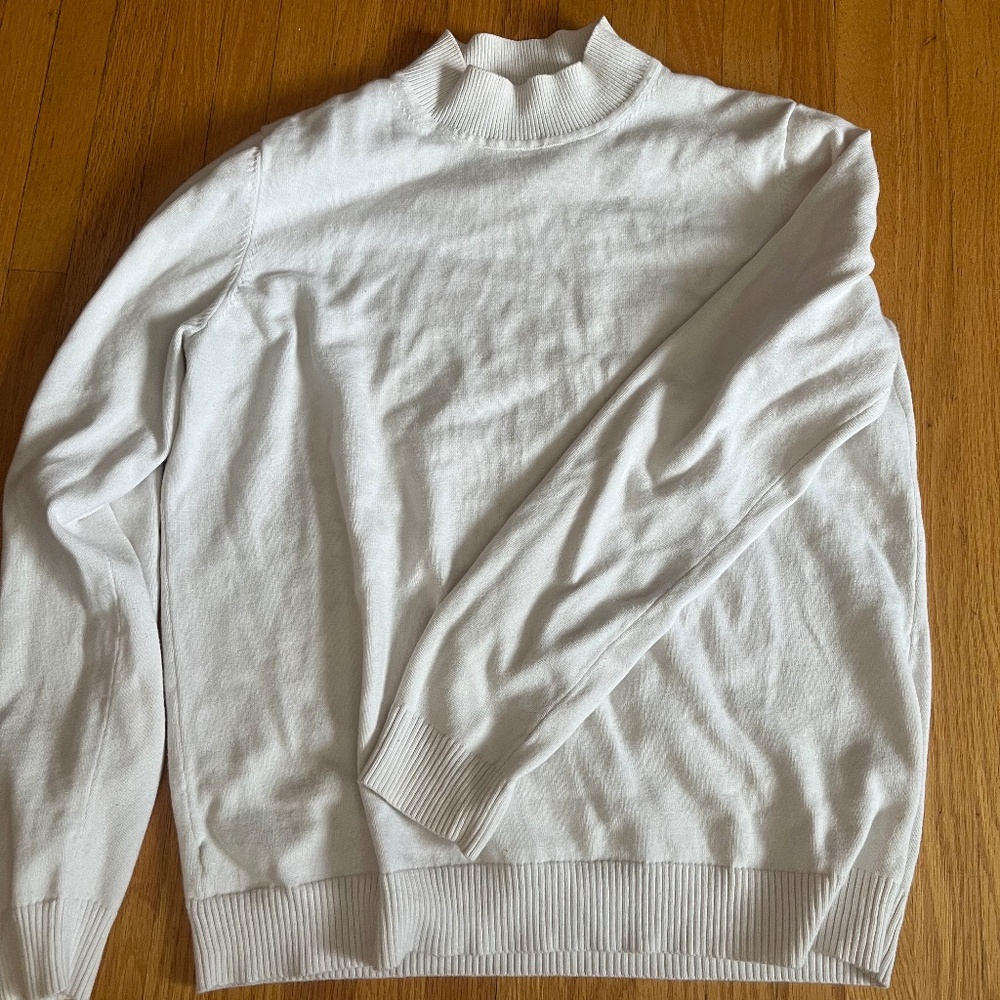 Vintage Northern Reflections White Mock-Neck Crew 100% Cotton.